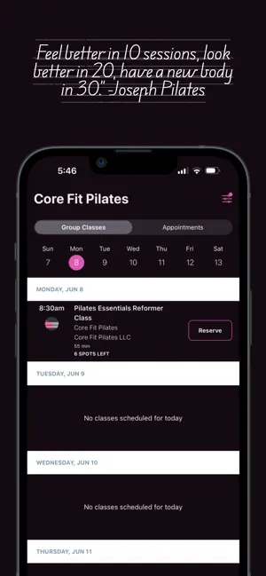 Core Fit Pilates LLC screenshot 2
