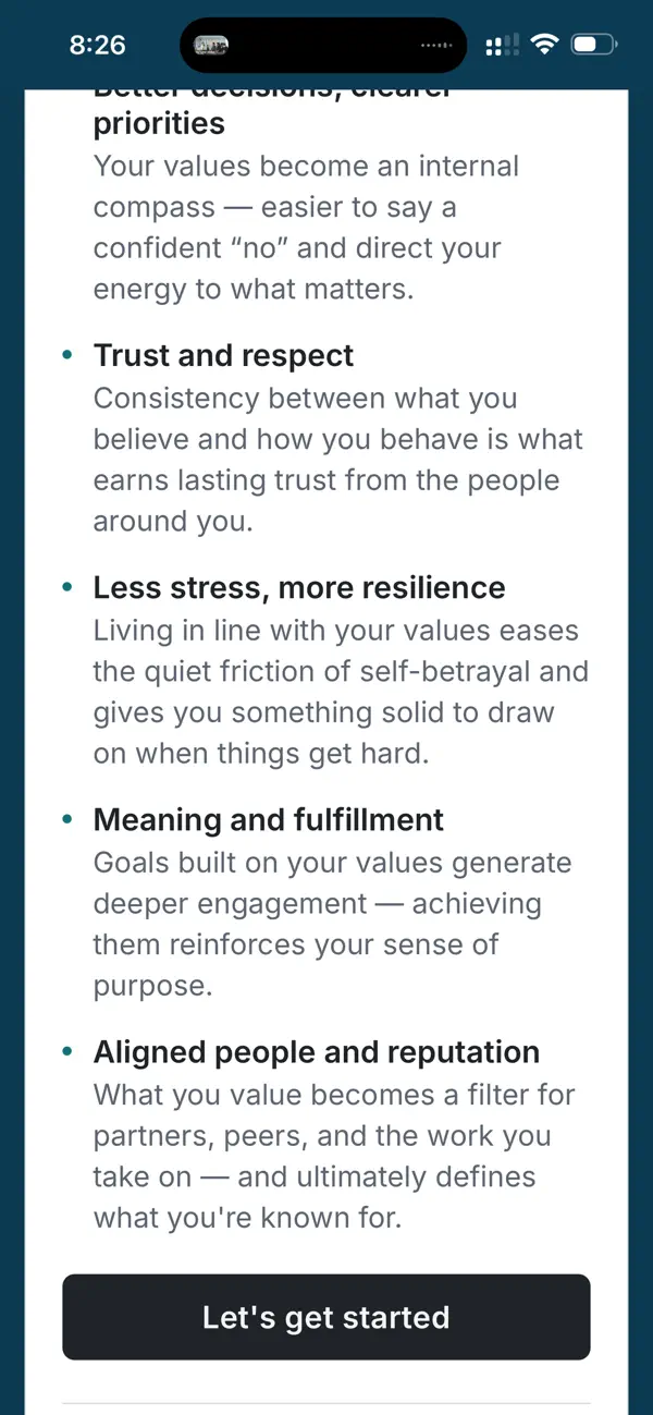 Screenshot #2 pour Core Values: Find Yours