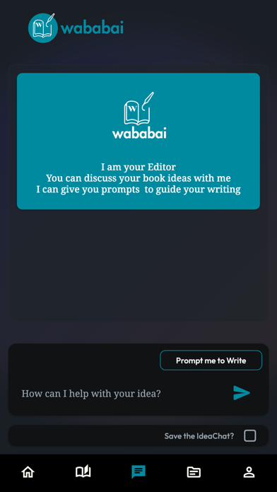 WABABAI Book Writing App Screenshot