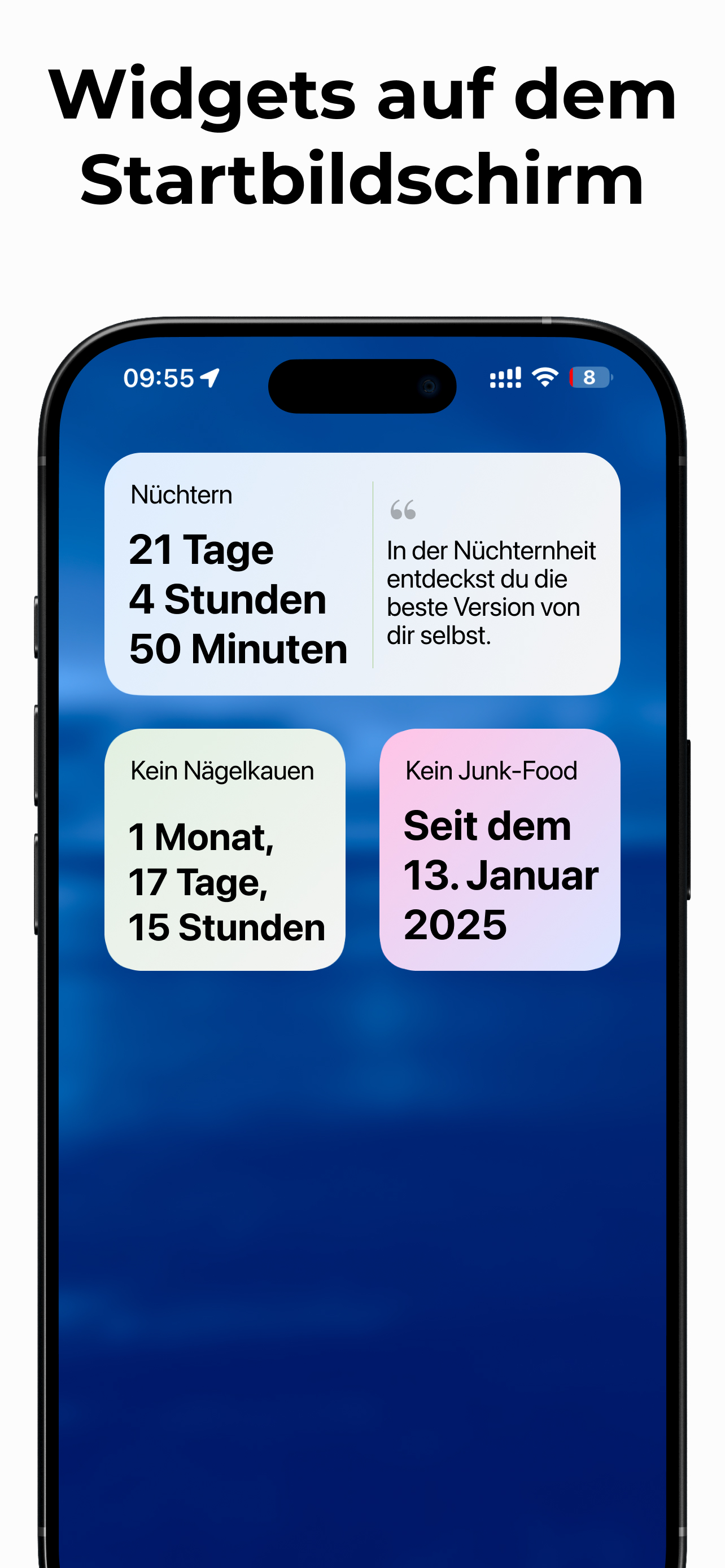 Alkoholfrei. Rauchfrei