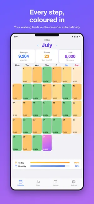 Step Calendar: Pedometer screenshot 1
