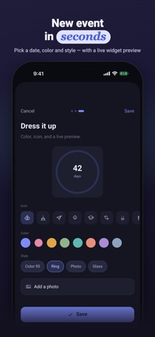 Countdown Widget: Yamim iPhone screenshot