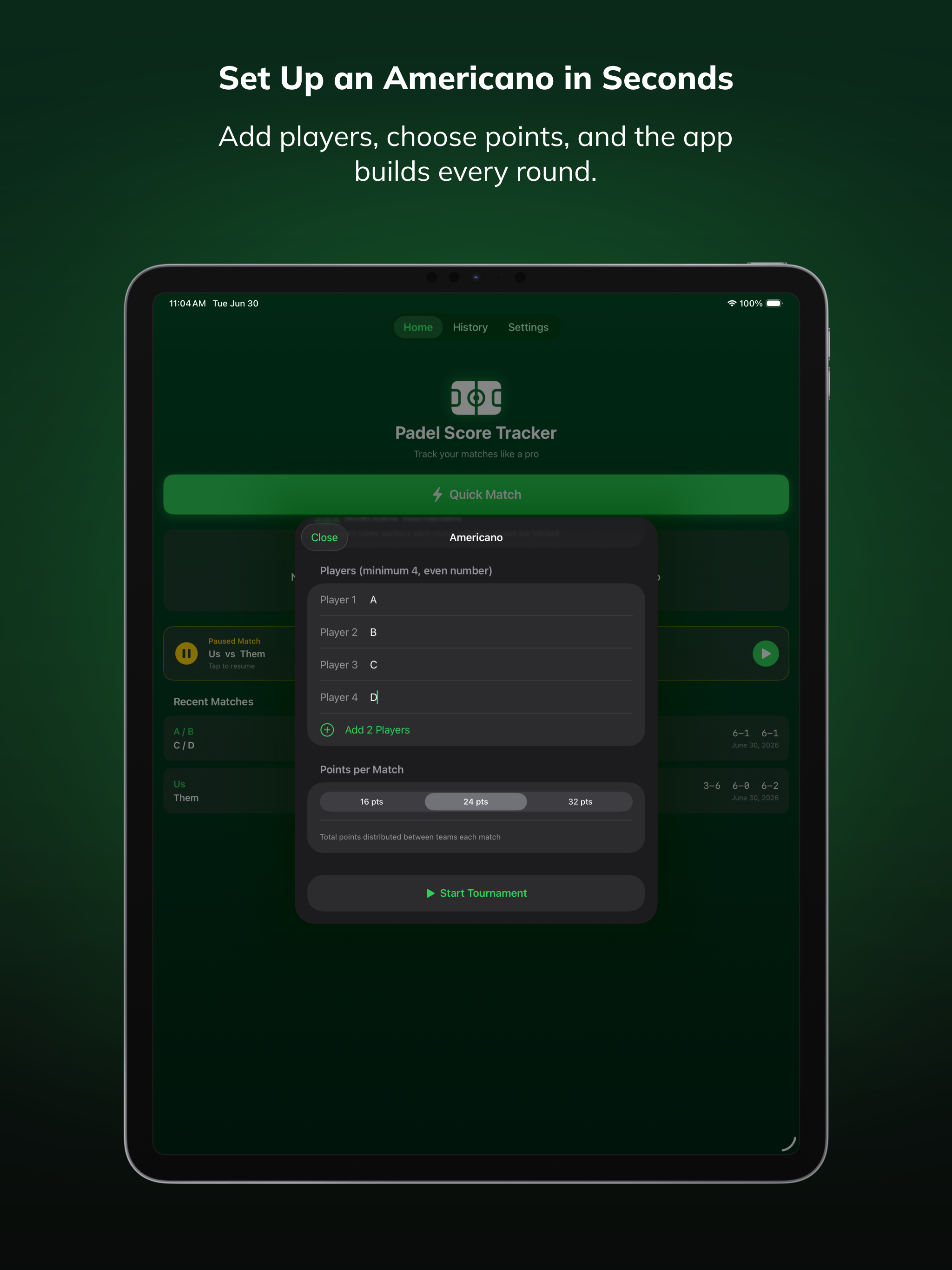 Padel Score Tracker : padltrek