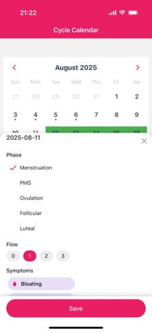 Cycle Tracker+ screenshot