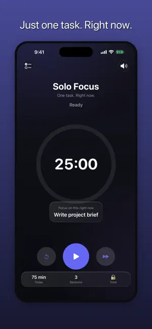 Solo Focus: ADHD Task Timer screenshot 1
