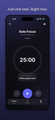 Solo Focus: ADHD Task Timer Screenshot 1 of 4