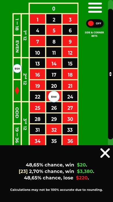 Roulette Profit Calculator Screenshot