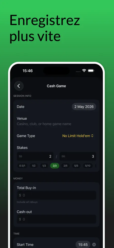 Poker Tracker: Carnet Bankroll — capture d'écran iPhone 5