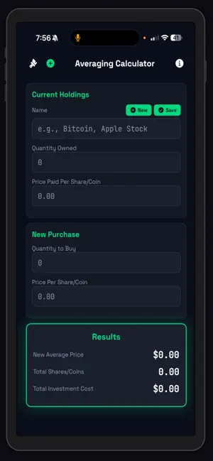 Averaging Down Calculator screenshot 1