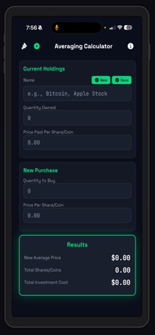 Averaging Down Calculator screenshot