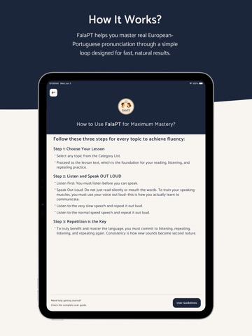 FalaPT iPad screenshot