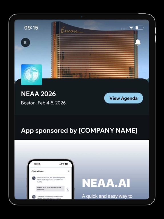 NEAA 2026 app screenshot