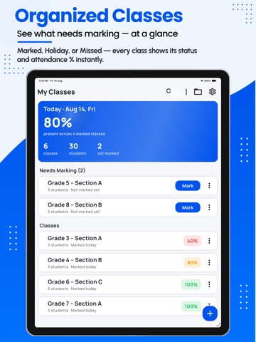 Student Attendance Tracker iPad screenshot