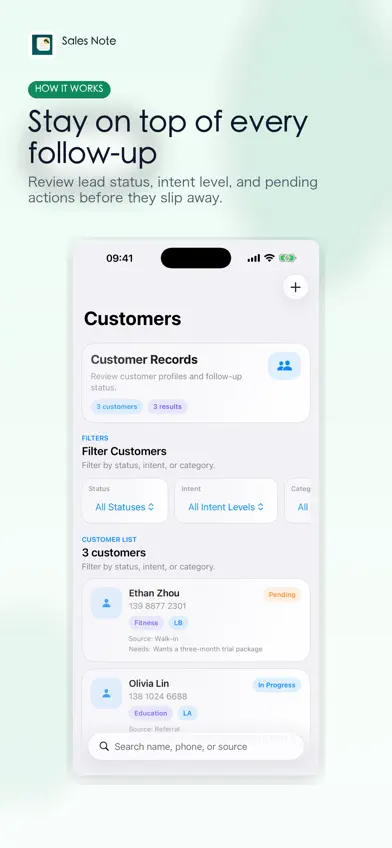 SalesNote: Customer CRM screenshot 2
