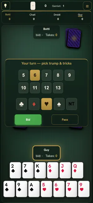 Whist: Bid & Take screenshot 1