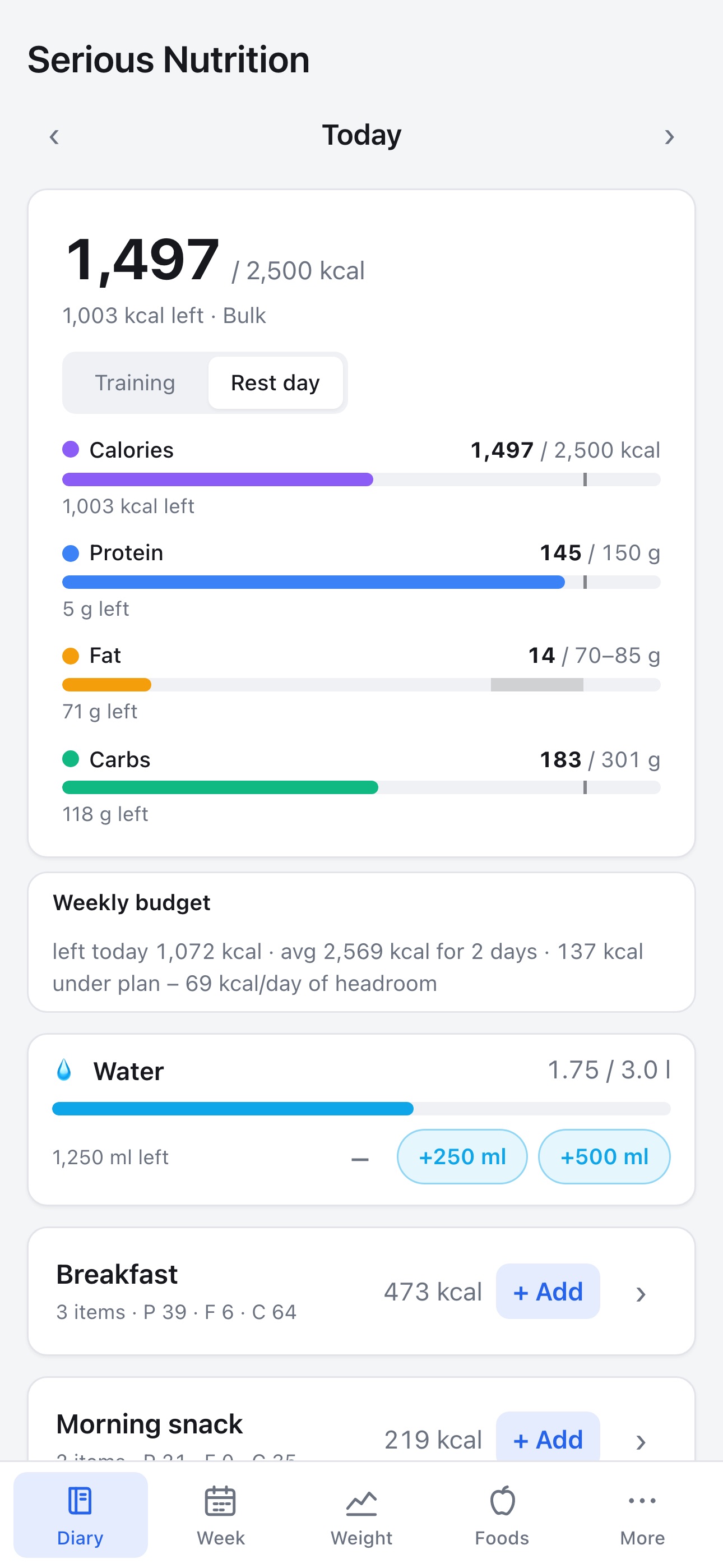 Screenshot 1 of Serious Nutrition
