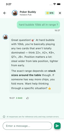 DAD Poker - AI Poker Coach iPhone screenshot