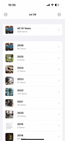On This Day - Daily Memories iPhone screenshot