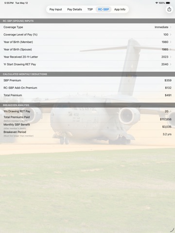 Military Reserve Retirement iPad screenshot