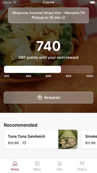 Wrapzody Gourmet Wrapz Deli iPhone screenshot 1 - Food & Drink app