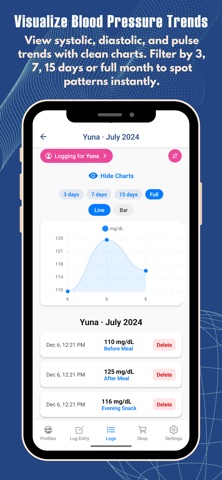 Vitals Log- BP & Glucose screenshot
