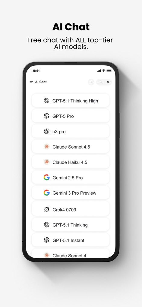Genspark AI Workspace - AIチャット機能では、GPTやClaude、Geminiといった複数の主要AIモデルが一覧表示され、ユーザーはモデル選択リストと、各モデルの最新バージョン情報を通して、常に最新の技術を活用して多様な対話体験を自由に選択できます。