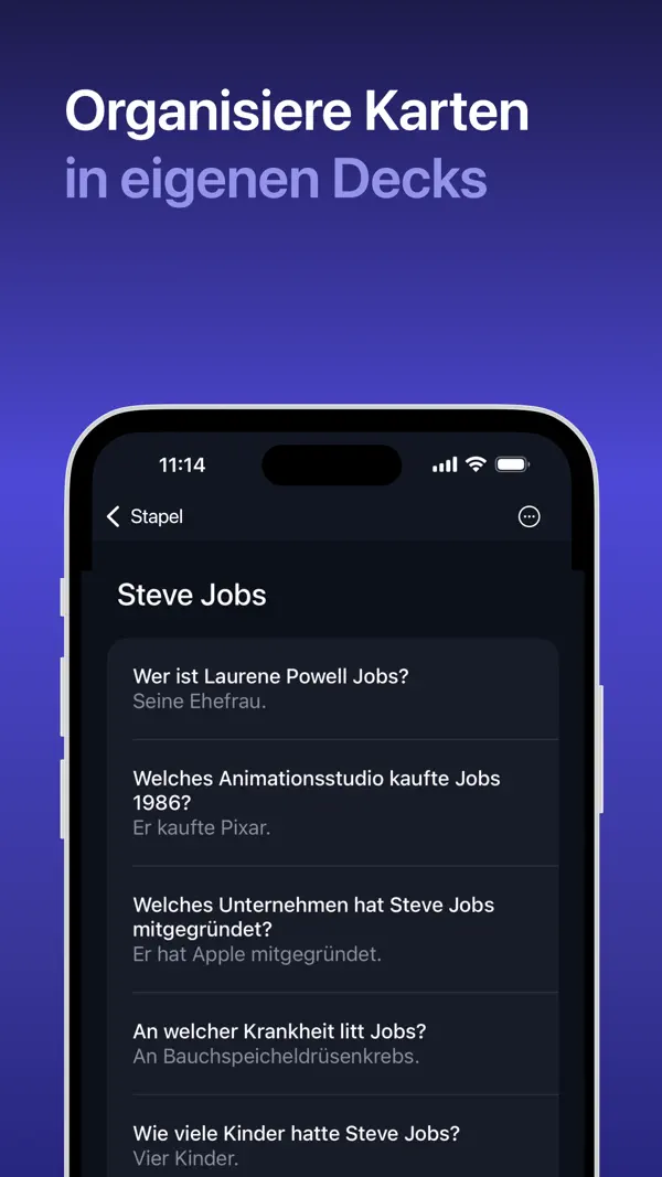 Retain: KI-Karteikarten iPhone App Screenshot 7 – Bildung