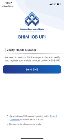 BHIM IOB UPI screenshot