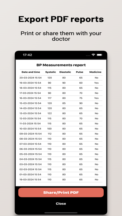 Heartbeat - Blood Pressure Log Screenshot