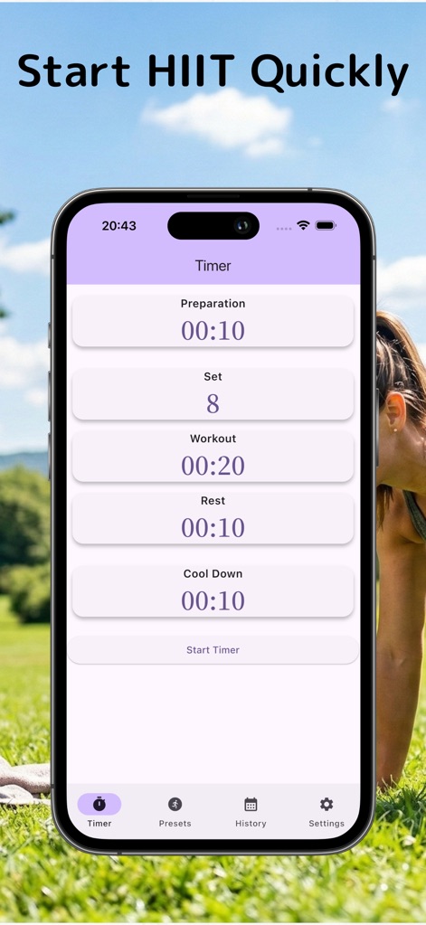 HIIT Timer + Log - Health & Fitness App | MWM