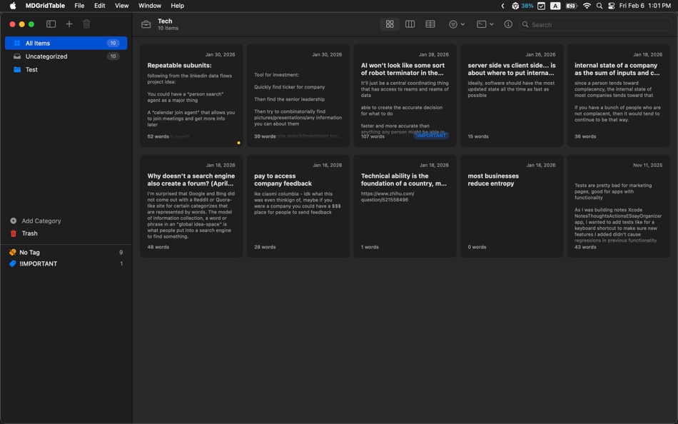 #1. MDGridTable (macOS) Ved: Kaiwen Wang