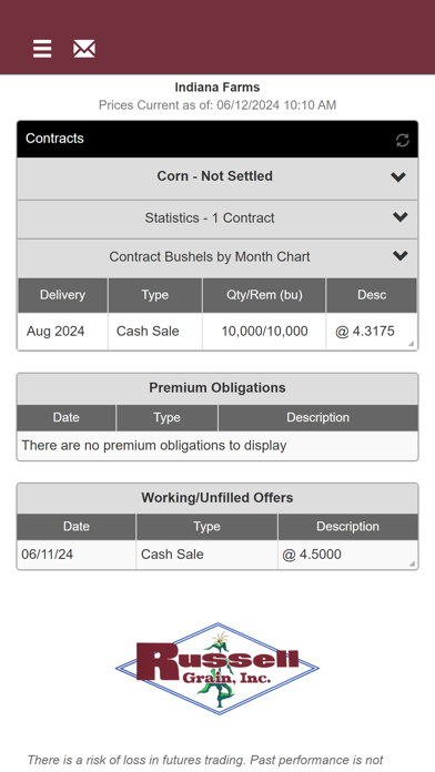 Russell Grain Mobile Screenshot
