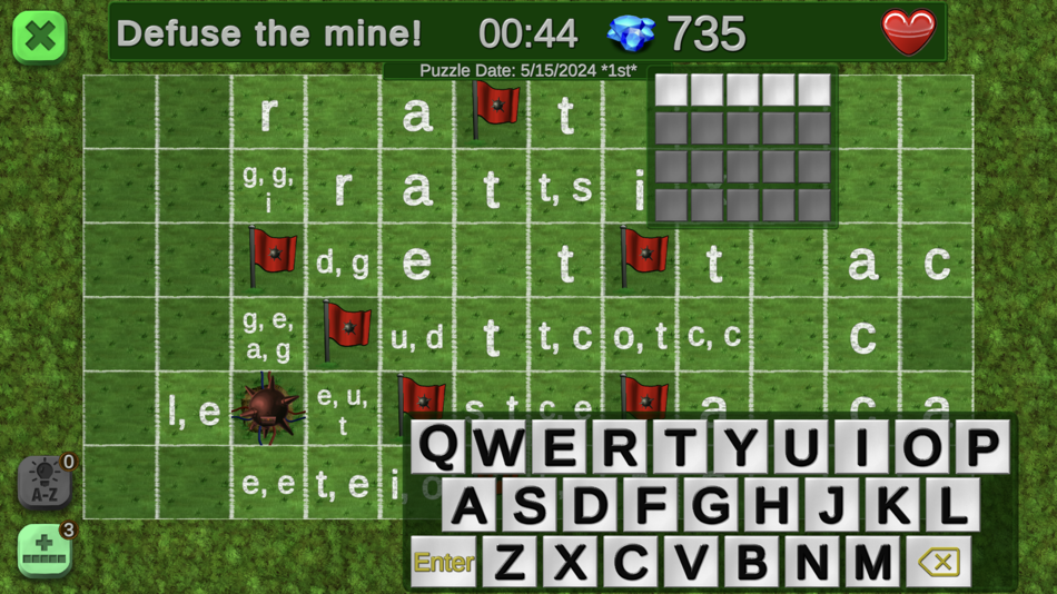 #1. MineSwordle (iOS) 由: Raging Pygmy Goat Games LLC