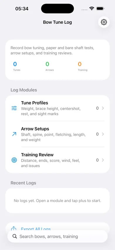 Bow Tune Log Archery2026 screenshot 1
