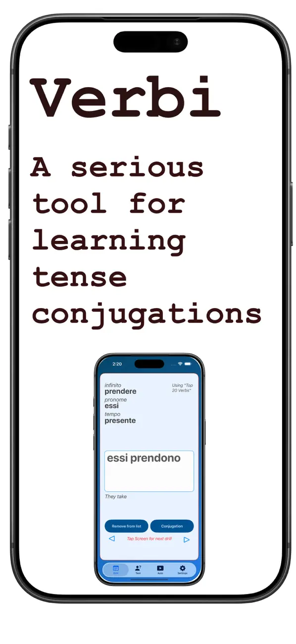 Screenshot #1 pour Verbi - Italian Verb Trainer
