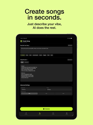 AI Song Generator & Make Music iPad screenshot