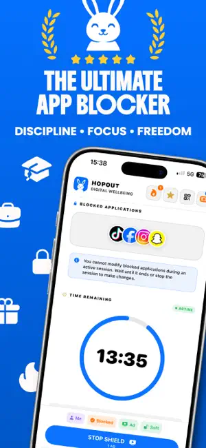 HopOut: App Blocker & Focus screenshot 1