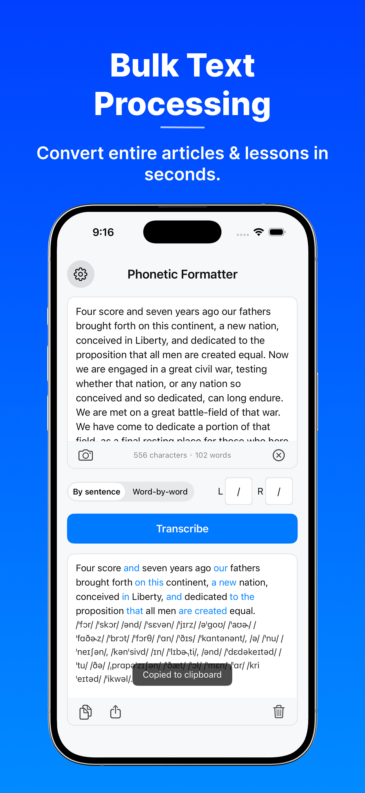 Phonetic Formatter: English