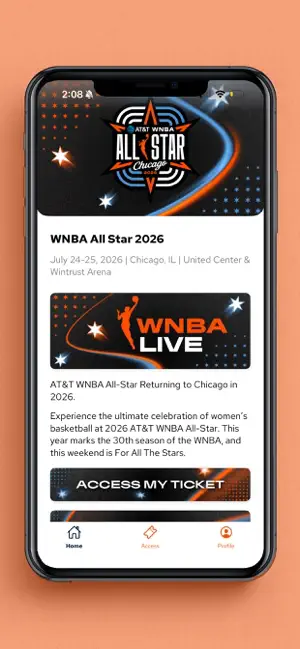 WNBA Events App iPhone screenshot 1