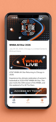 WNBA Events App Screenshot 1 of 4