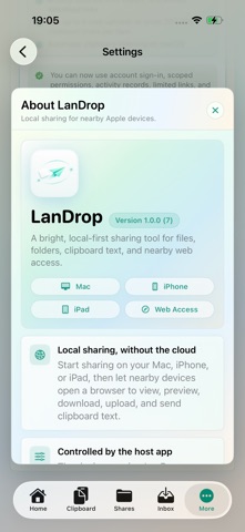 LanDrop - Local Share iPhone screenshot