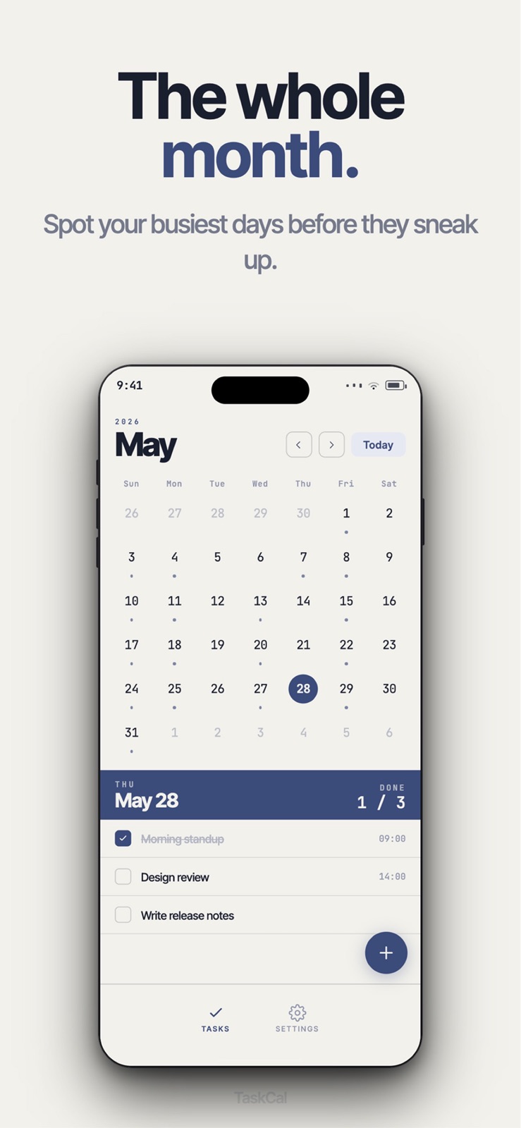 TaskCal: Task Manager iphone screenshot 1