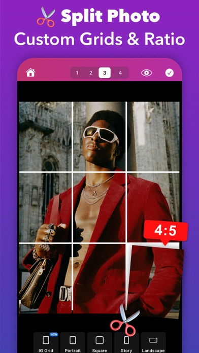 Screenshot #3 pour Griddy: Split Photo Grid Posts
