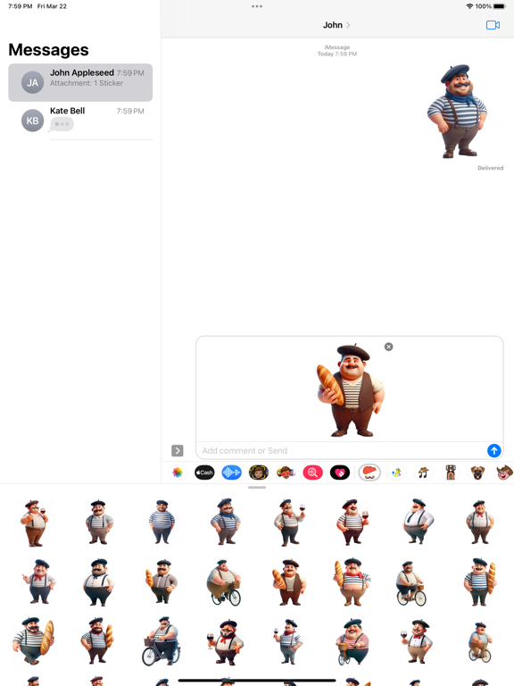 Screenshot #5 pour French Beret Stickers