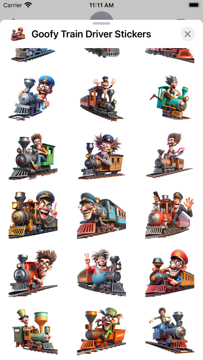 Goofy Train Driver Stickers