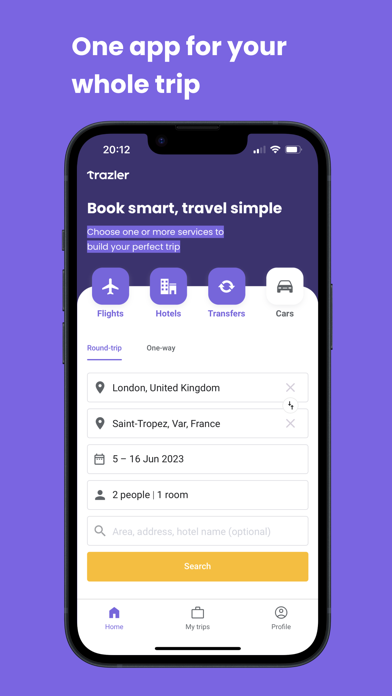 Trazler - Trip Booking Screenshot