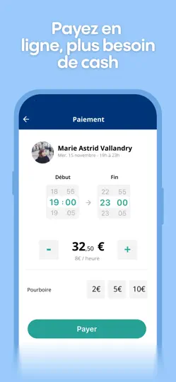 Capture d'écran de Babysittor sur iPhone 5