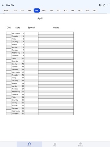 2027 Calendar Notes iPad screenshot