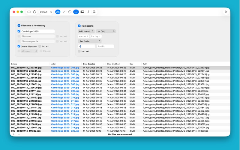 Screenshot #1 pour File Rename Pro