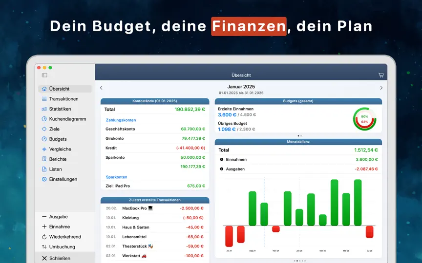 Screenshot von MoneyStats Pro auf dem iPhone 1